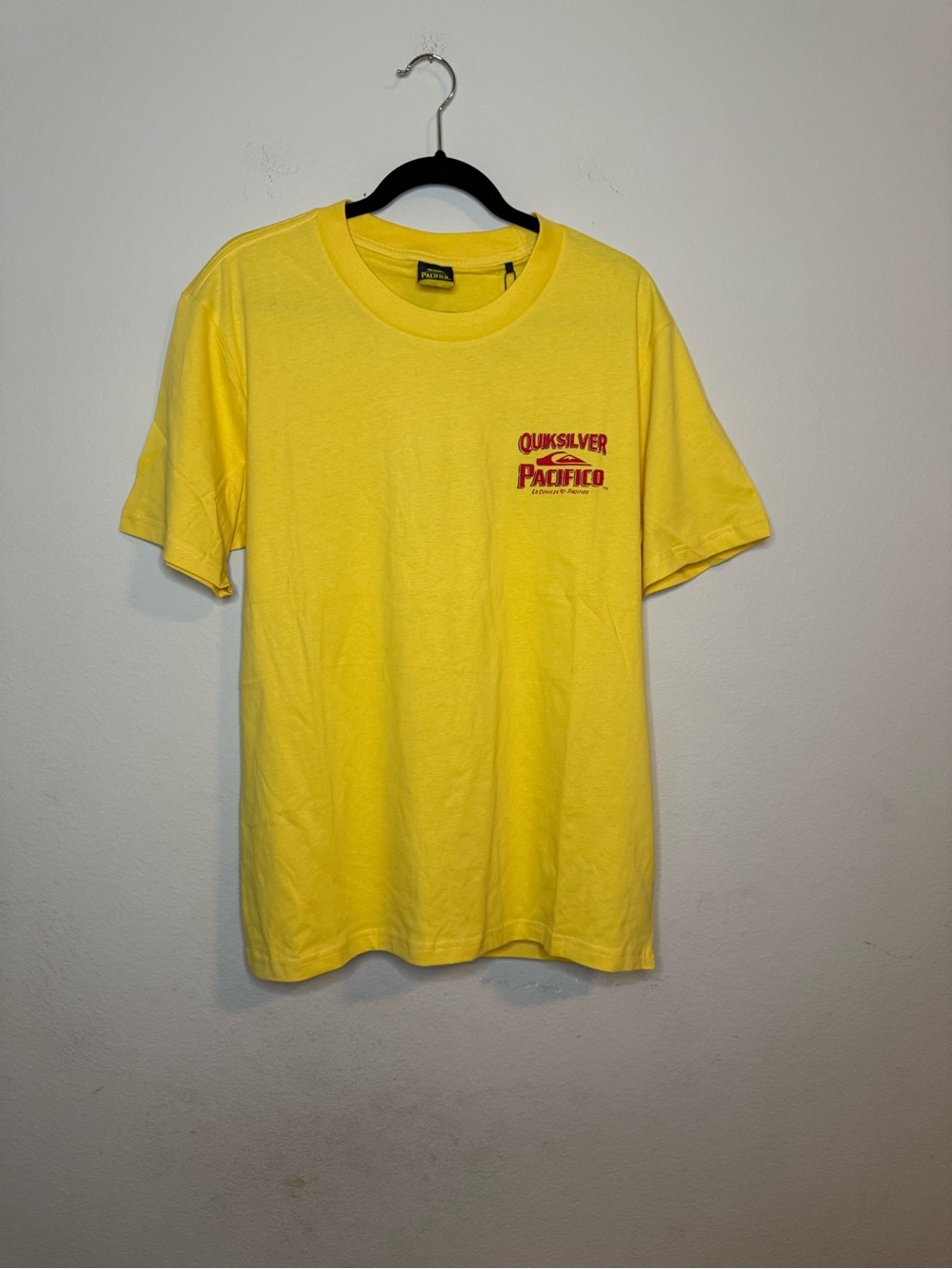 Quiksilver Pacifico Yellow Graphic Logo Crew Neck T-Shirt